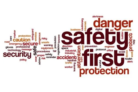 Safety first word cloud Stock Illustration