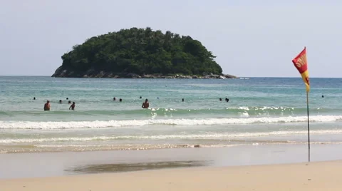 Safety Flag on a Beach. Stock Footage 65281097