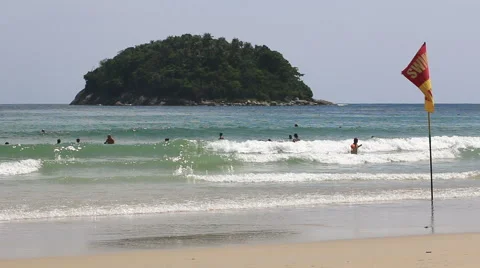 Safety Flag on a Beach. Stock Footage 65281256