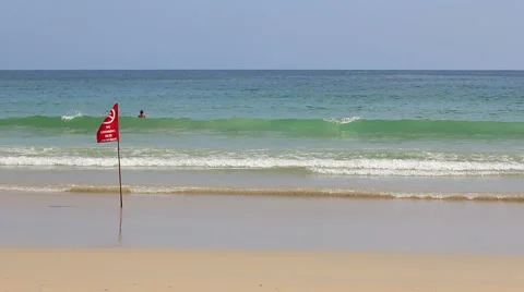 Safety Flag on a Beach. Stock Footage 65281326