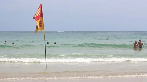 Safety Flag on a Beach. Stock Footage 65283293