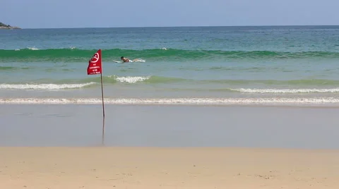Safety Flag on a Beach. Stock Footage 65283338