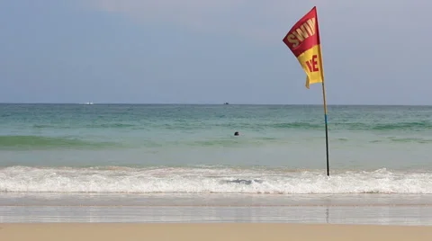 Safety Flag on a Beach. Stock Footage 65283341