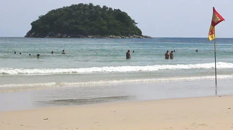 Safety Flag on a Beach. Stock Footage 65283361