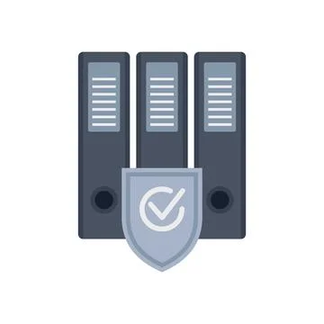 Safety folders icon flat vector. File folder 스톡 일러스트