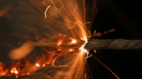 Safety fuse. Igniter blasting. Explosive charges ignition method. Video stock 67602115