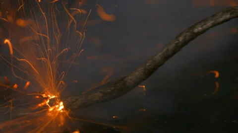 Safety fuse. Igniter blasting. Explosive charges ignition method. Stock Footage 67602187