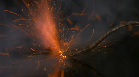 Safety fuse. Igniter blasting. Explosive charges ignition method. Stock Footage 67602203