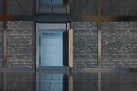 Safety gate and coded lock,abstract conception,3d rendering. Stock Illustration