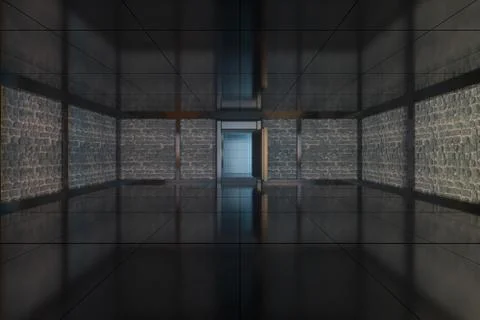 Safety gate and coded lock,abstract conception,3d rendering. Stock Illustration