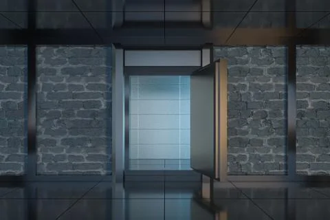 Safety gate and coded lock,abstract conception,3d rendering. Stock Illustration