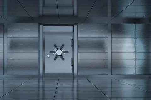 Safety gate and coded lock,abstract conception,3d rendering. Stock Illustration