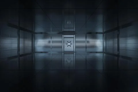 Safety gate and coded lock,abstract conception,3d rendering. Stock Illustration