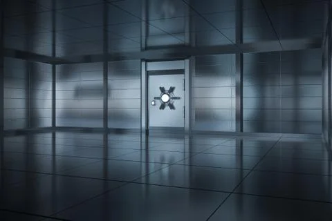 Safety gate and coded lock,abstract conception,3d rendering. Stock Illustration