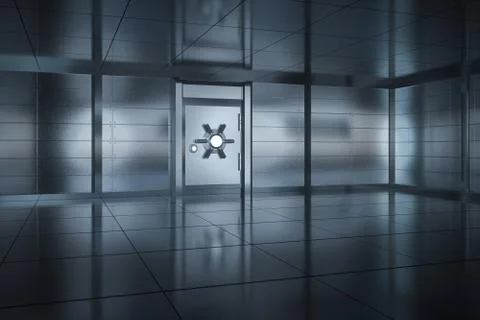 Safety gate and coded lock,abstract conception,3d rendering. Stock Illustration