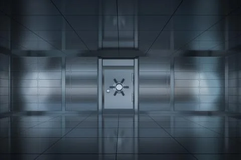 Safety gate and coded lock,abstract conception,3d rendering. Stock Illustration