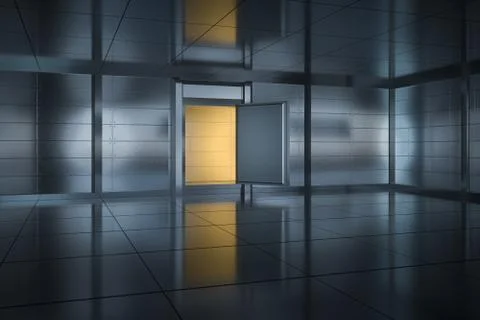 Safety gate and coded lock,abstract conception,3d rendering. Stock Illustration