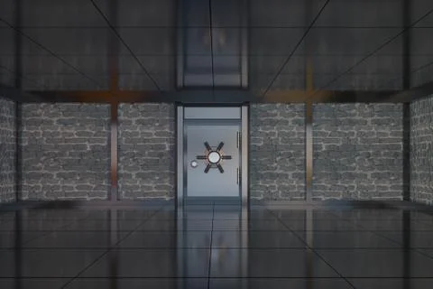 Safety gate and coded lock,abstract conception,3d rendering. Stock Illustration