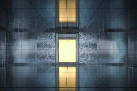 Safety gate and coded lock,abstract conception,3d rendering. Stock Illustration