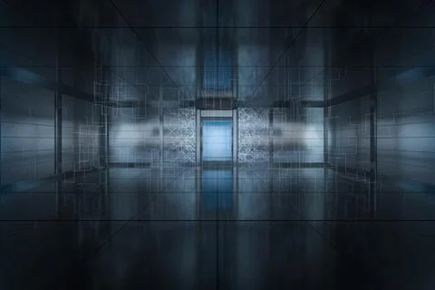 Safety gate and coded lock,abstract conception,3d rendering. Stock Illustration