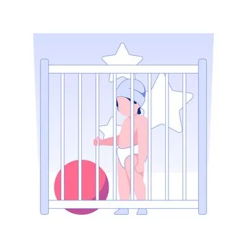 Safety gates installation isolated concept vector illustration. Ilustración de archivo