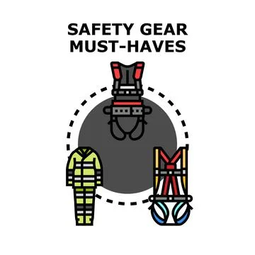 Safety gear essentials for working at height Stock Illustration