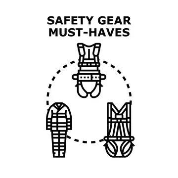 Safety gear essentials for working at height Stock Illustration
