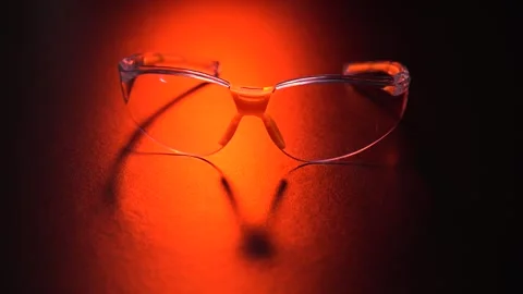 Safety glasses on a black Stock Footage 282511535