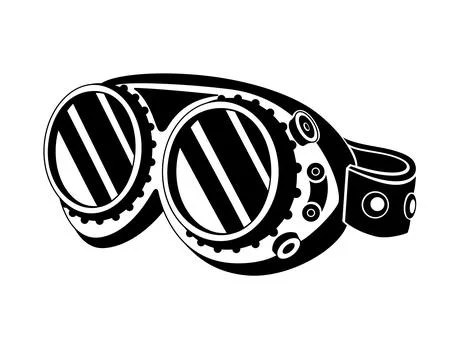 Safety glasses in steampunk style - vector silhouette picture for logo Stock Illustration