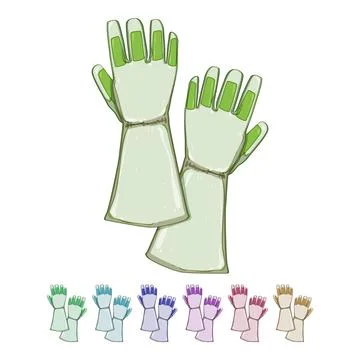 Safety gloves welding cartoon vector graphic Stock Illustration