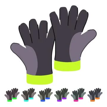 Safety gloves welding vector cartoon graphic Stock Illustration