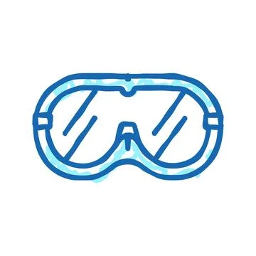 Safety goggles engineer icon doodle illustration Stock Illustration