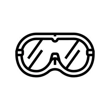 Safety goggles engineer line icon vector illustration Stock Illustration