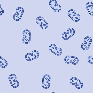 Safety goggles engineer line seamless pattern Stock Illustration