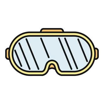 Safety goggles protecting eyes in work environment icon Stock Illustration