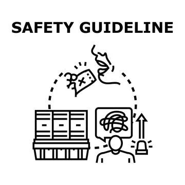 Safety guideline concept for secure hazardous material handling Illustrazione stock
