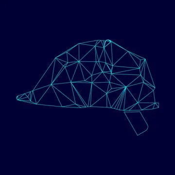 Safety halnet low poly triangulation triangulated polygonal electric cyan blu Stockillustratie