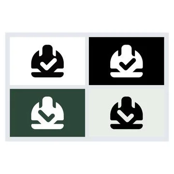 Safety Hard Hat Construction Icon Set Stock Illustration