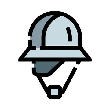 Safety hard hat protective headgear icon concept Stock Illustration