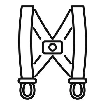 Safety harness icon showing working at height protection Stock Illustration
