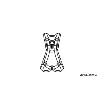 Safety harness vector graphic with it is set against a plain white background Stock Illustration