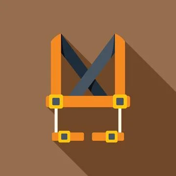 Safety harness for working at height with long shadow Stock Illustration