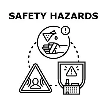 Safety hazards and workplace injury risks concept Stock Illustration
