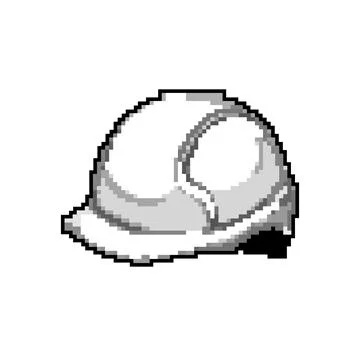 Safety helmet builder game pixel art vector illustration Stock Illustration