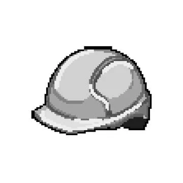 Safety helmet builder pixel art vector illustration Illustrazione stock