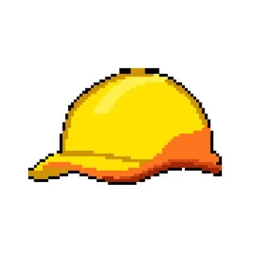 Safety helmet builder pixel art vector illustration Illustrazione stock