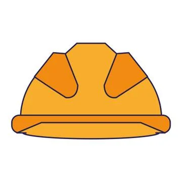 Safety helmet construction builder engineer isolated blue lines Stock Illustration