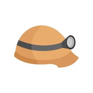 Safety Helmet Flashlight Vector Illustration Graphic Stock Illustration