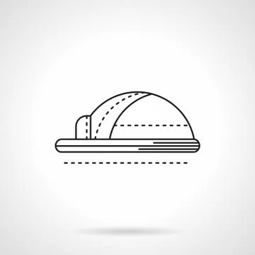 Safety helmet flat line vector icon 스톡 일러스트