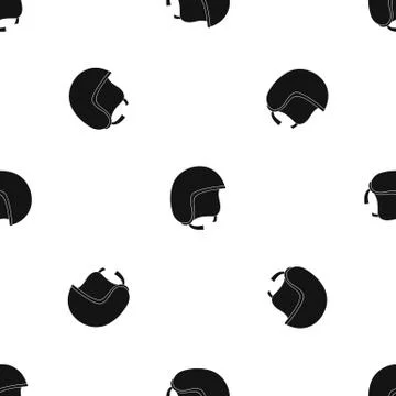 Safety helmet pattern seamless black Stock Illustration